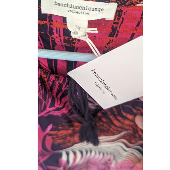 New Beach Lunch Lounge Tropical floral midi dress swim coverup size 1X - Picture 6 of 7